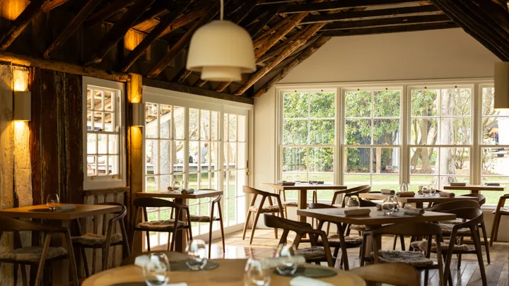 The beams are a feature of the new restaurant